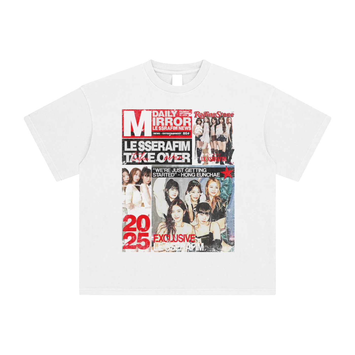 LESSERAFIM 'NEWSPAPER' Tee