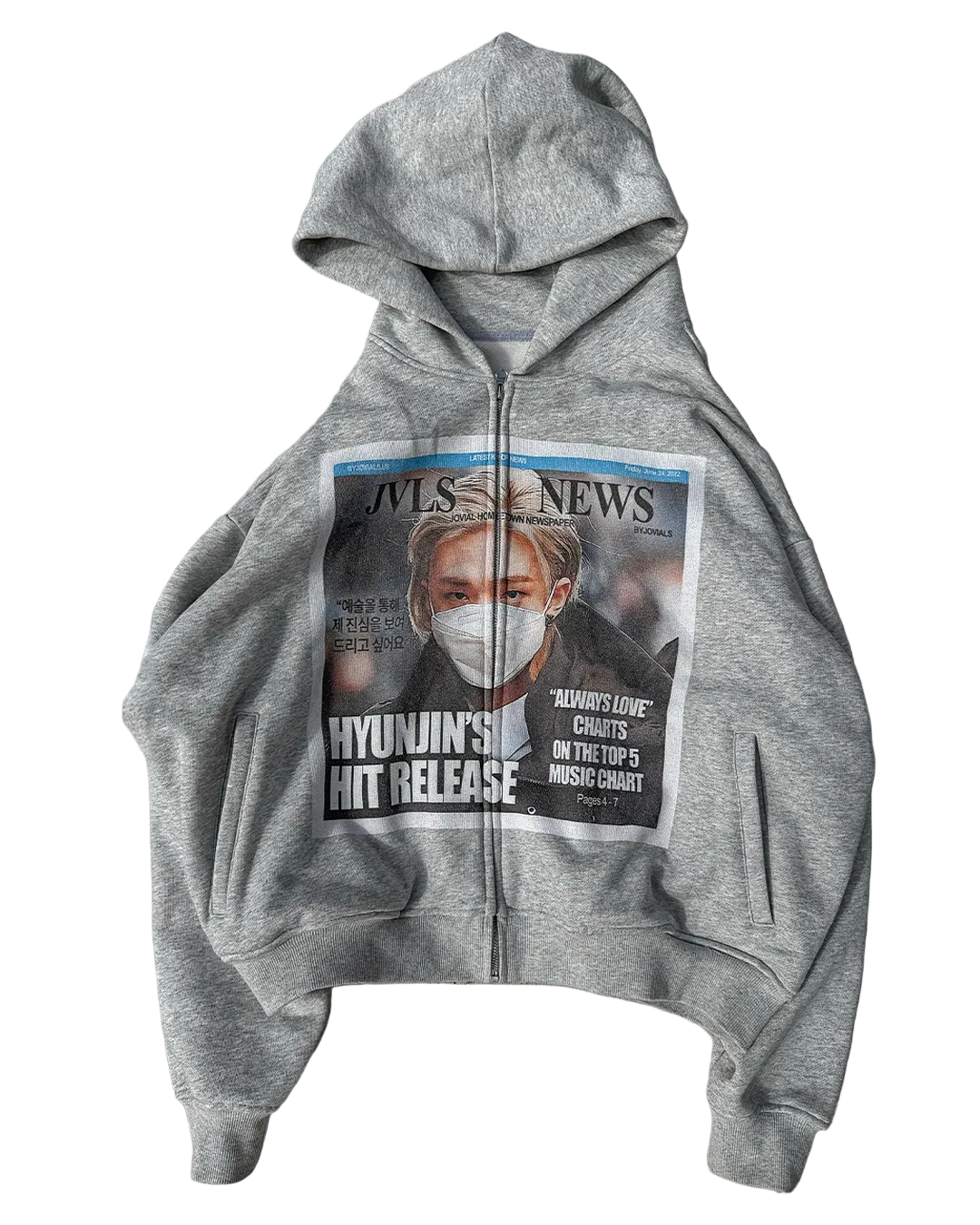 HYUNJIN SKZ 'NEWSPAPER' ZIP UP byjovials